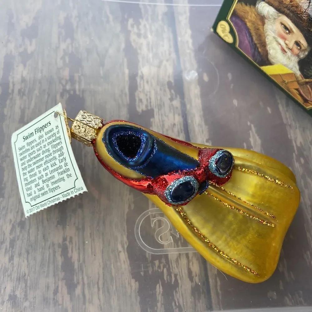 Old world Christmas Swim Flippers NWT Xmas decor